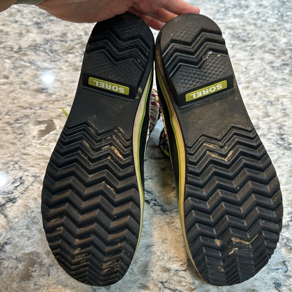 Sorel | Striped Fuzzy Tivoli Mid Calf Snow Boots Size 7 - Picture 12 of 12